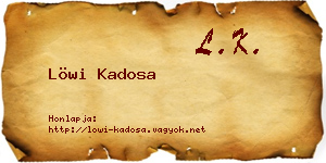Löwi Kadosa névjegykártya